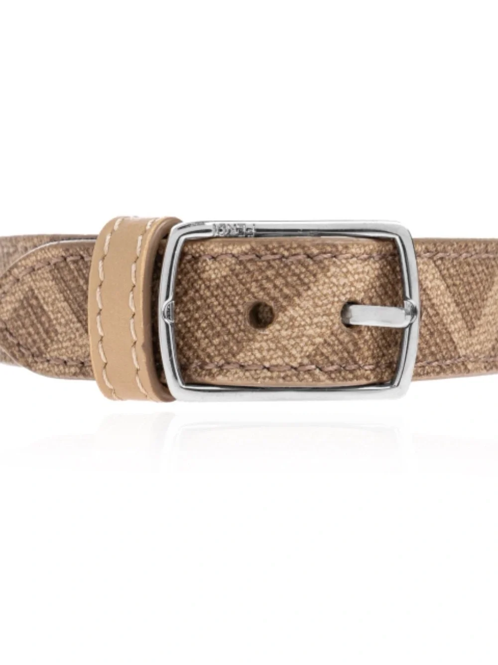 Fendi double FF signature logo brown leather bracelet with Box brand new